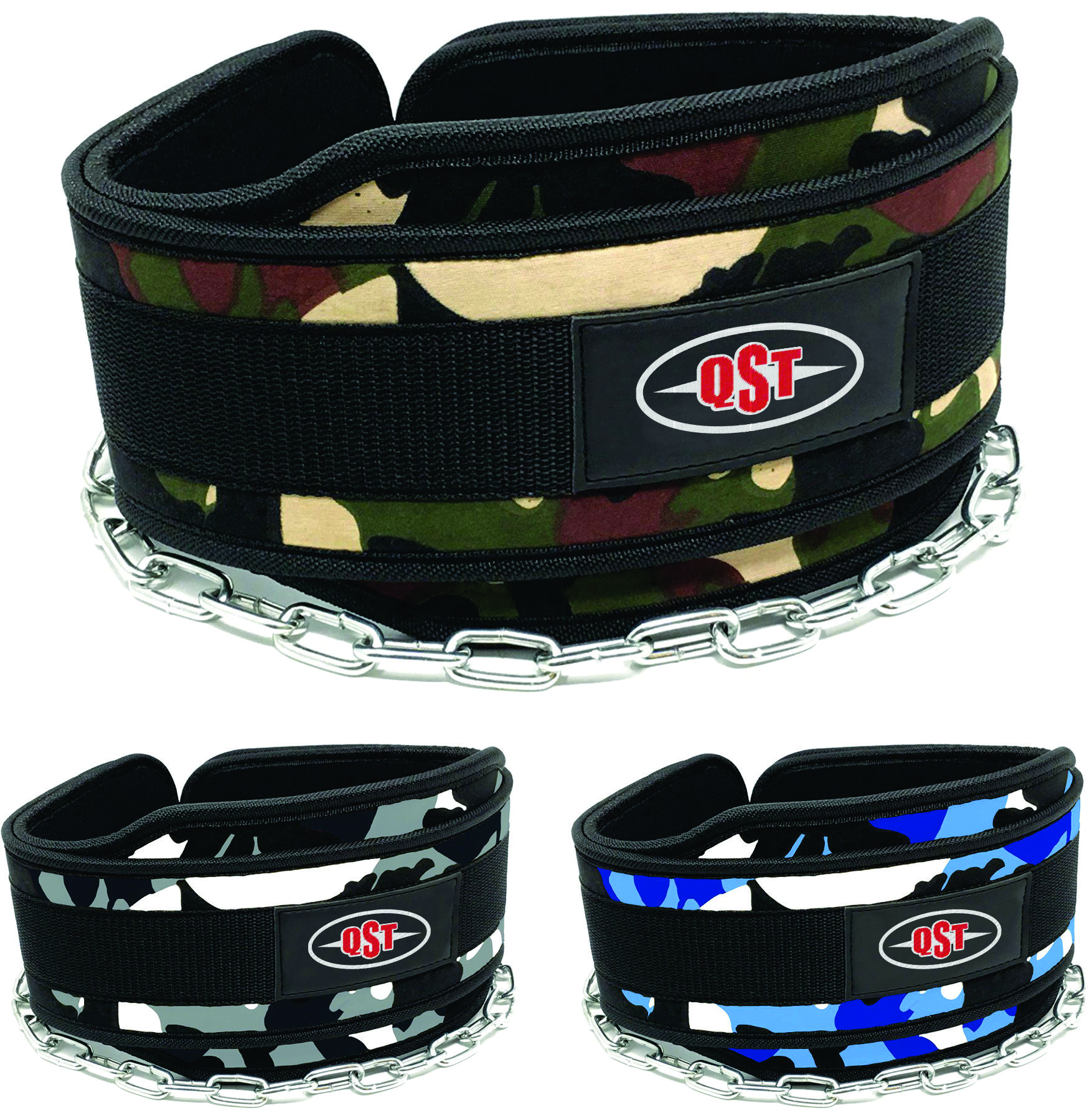 4FIT NEOPRENE DIPPING BELT/ WEIGHT LIFTING/ GYM DIP BELT WITH METAL CHAIN 
